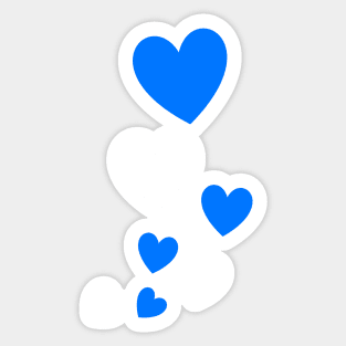 Blue Bubble Hearts Sticker